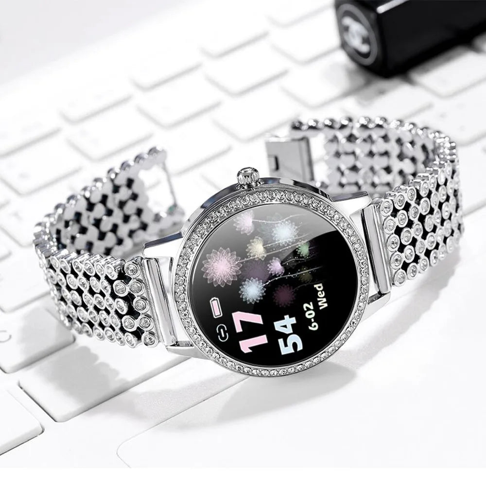 Diamond-studded Smart Watch 2023 For Women Lovely Steel Sport Watch IP68 waterproof Fitness bracelet Heart Rate LW20 Smartwatch