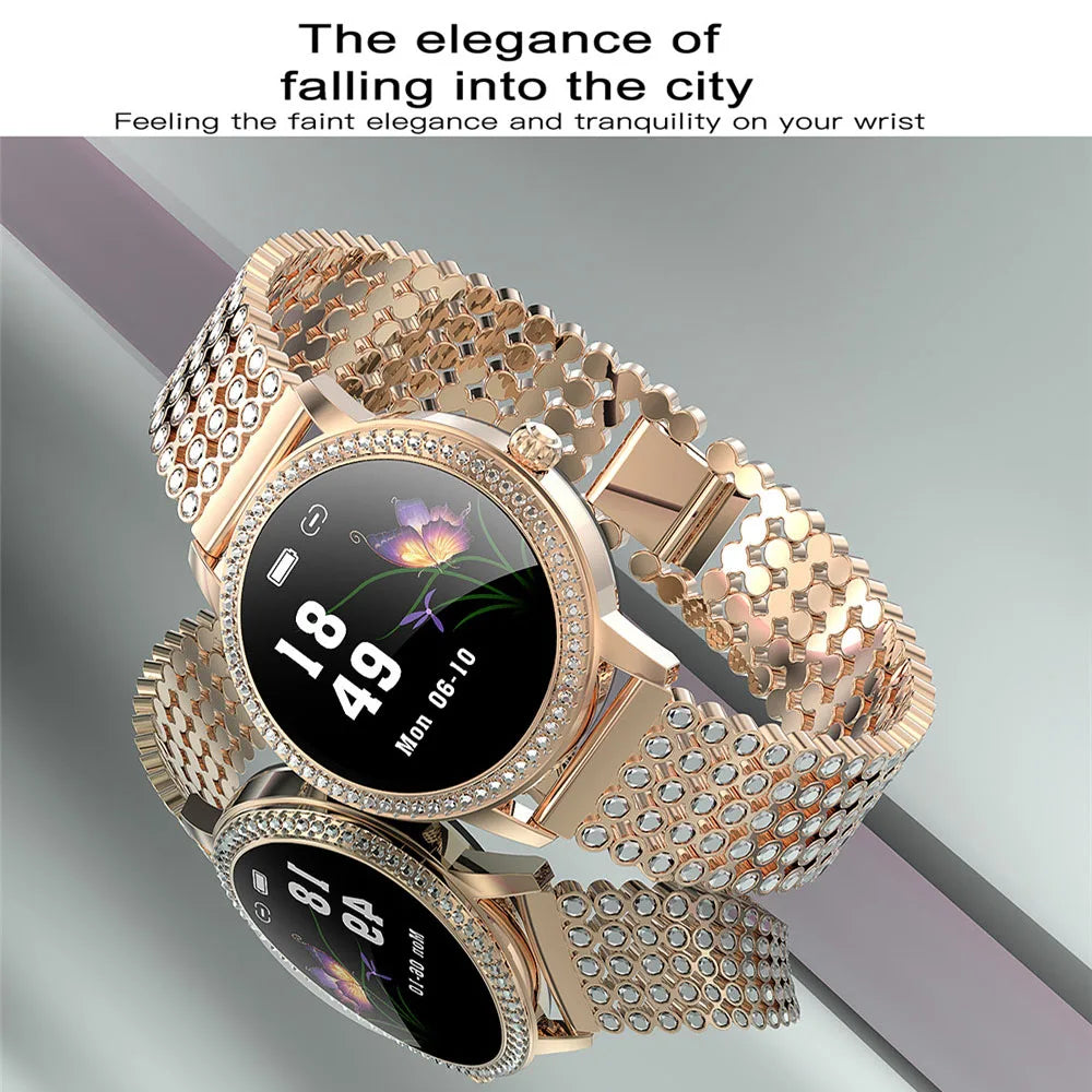 Diamond-studded Smart Watch 2023 For Women Lovely Steel Sport Watch IP68 waterproof Fitness bracelet Heart Rate LW20 Smartwatch