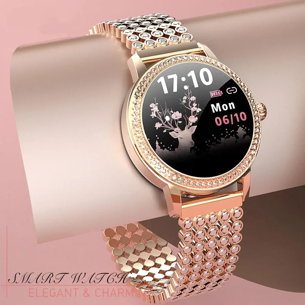 Diamond-studded Smart Watch 2023 For Women Lovely Steel Sport Watch IP68 waterproof Fitness bracelet Heart Rate LW20 Smartwatch