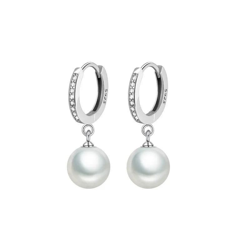 2024 Pearl Earrings Genuine Natural Freshwater Pearl 925 Sterling Silver Earrings Pearl Jewelry For Wemon Wedding Gift