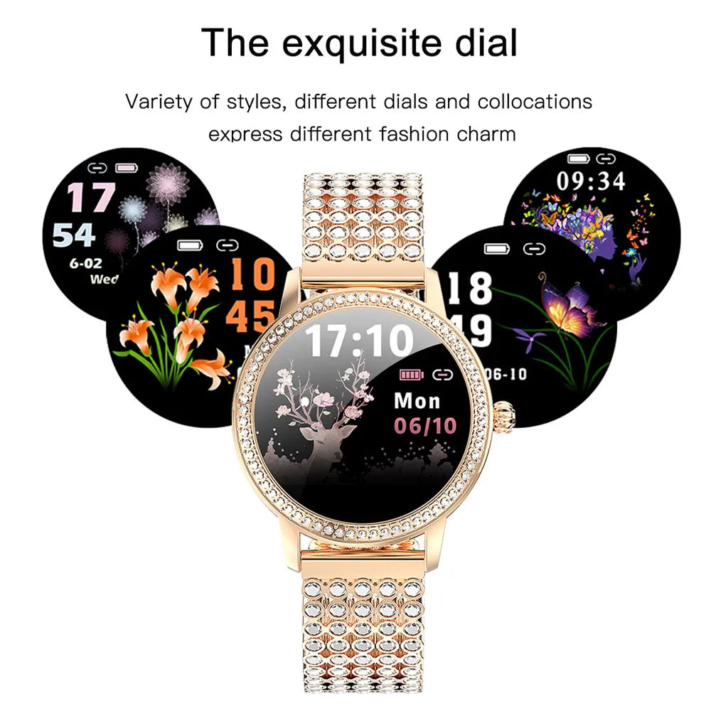 Diamond-studded Smart Watch 2023 For Women Lovely Steel Sport Watch IP68 waterproof Fitness bracelet Heart Rate LW20 Smartwatch