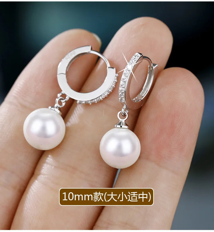 2024 Pearl Earrings Genuine Natural Freshwater Pearl 925 Sterling Silver Earrings Pearl Jewelry For Wemon Wedding Gift