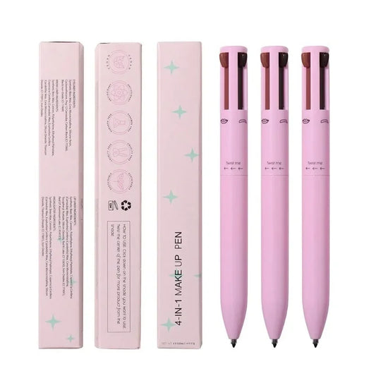 Multi-effect 4 In 1 Eyeliner Eyebrow Pencil Contour Pen Long Lasting Waterproof Cosmetics Eyeliner Makeup Pencil Lip Liner Pen