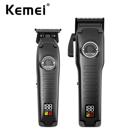 Kemei Professional Barber Fade Clippers 0mm Zero Gapped Edgers Hair Trimmer Electric Men Bald Head Finish Hair Cutting Machine