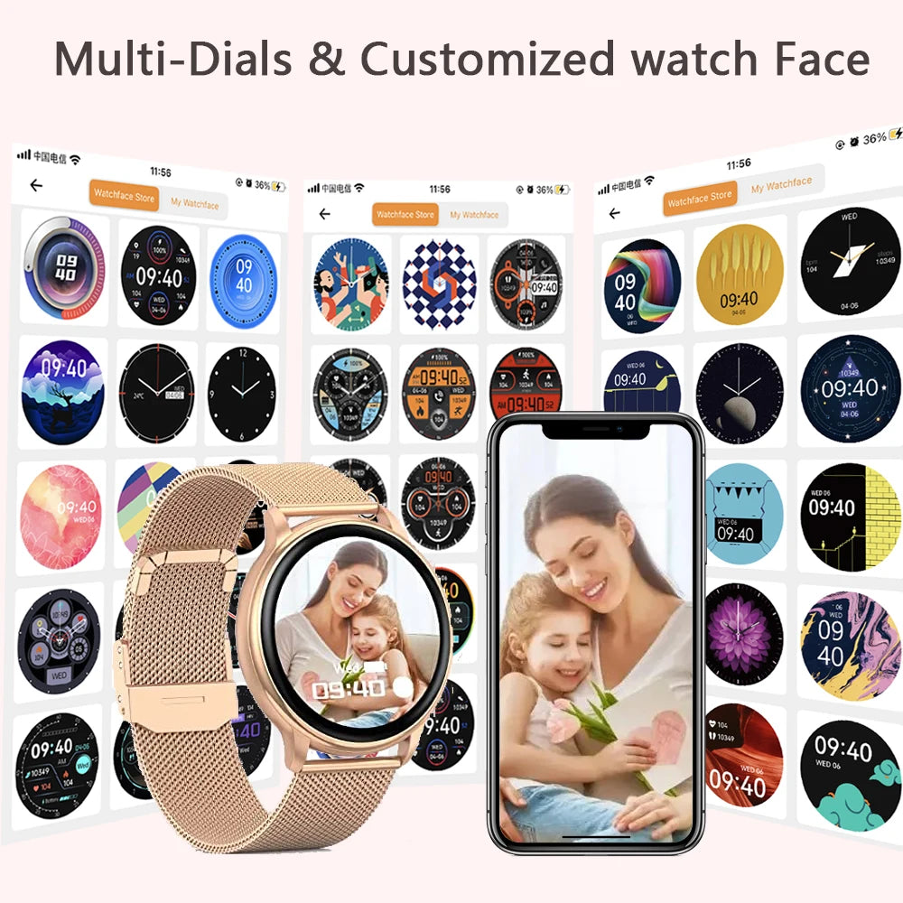 2024 Bluetooth Call Smart Watch Women Custom Dial Watches Men Sport Fitness Tracker Heart Rate Smartwatch For Android IOS