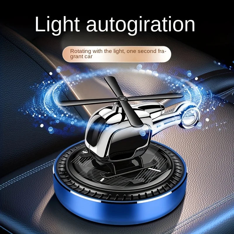 Car mounted solar helicopter aromatherapy multifunctional creative air freshener with long-lasting and diverse flavors