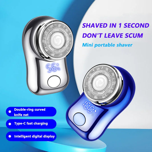 Mini Electric Shaver for Men Portable Beard Knife TYPE-C Charging Shavers Face Body Razor with Digital Power Display