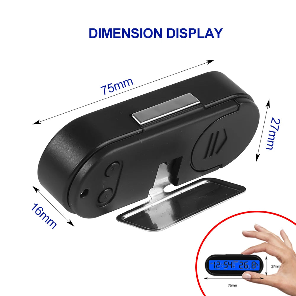 Mini Electronic Car Clock Time Watch Auto Clocks Luminous Thermometer LCD Backlight Digital Display Car Styling Accessories