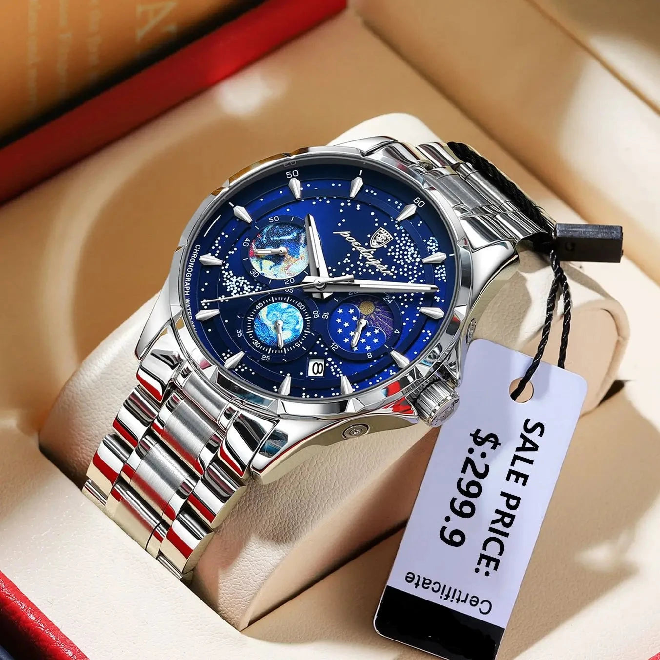 Casual Man Wristwatch Luxury Waterproof Luminous Date Men Watch Chronograph Stainless Steel Men's Quartz Watches Clock