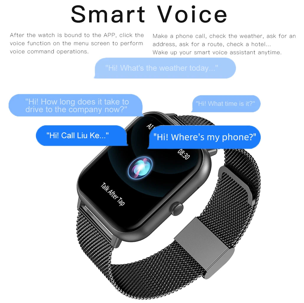 New Smart Watch Women Custom Dial For Android Smartwatch Waterproof 2023 Bluetooth Music Watch Men Full Touch Bracelet Clock