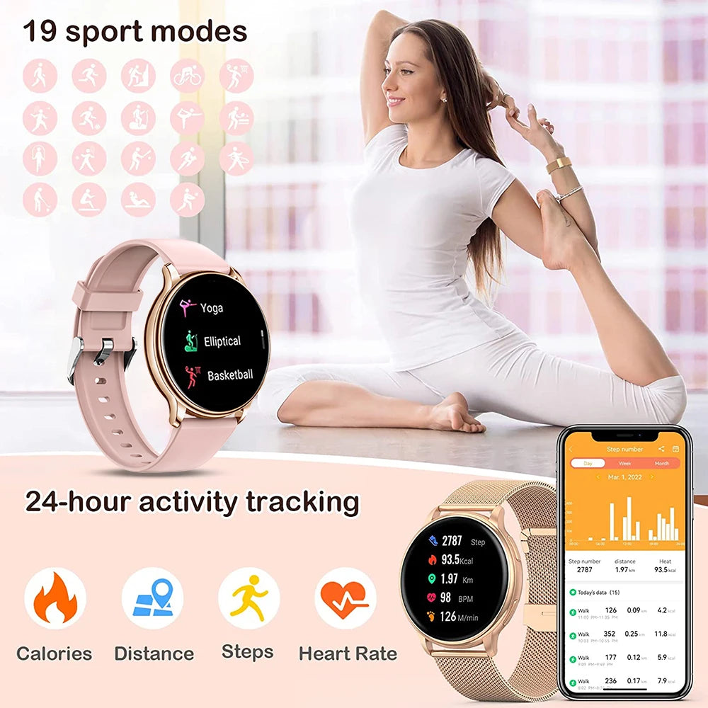 2024 Bluetooth Call Smart Watch Women Custom Dial Watches Men Sport Fitness Tracker Heart Rate Smartwatch For Android IOS