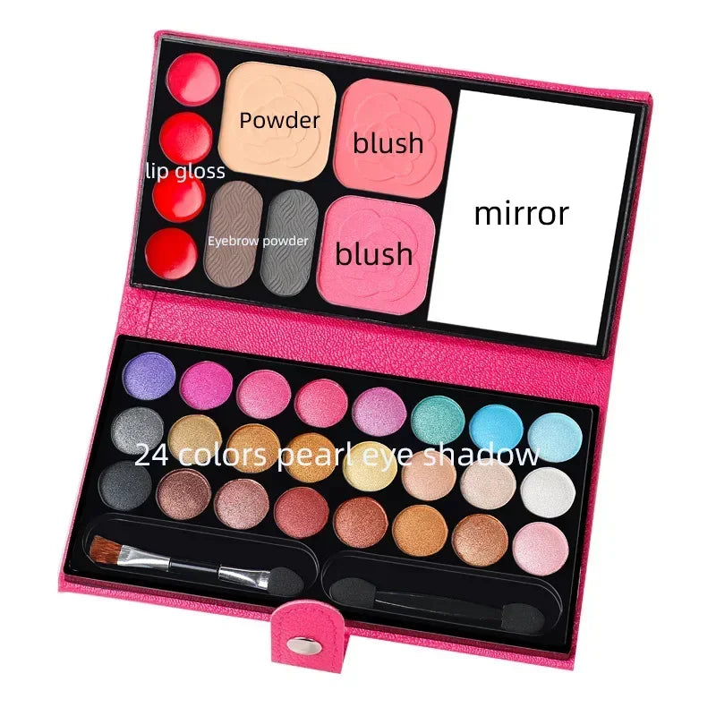 33 Colors Makeup Set Eye Shadow Powder Blush Lipstick Lasting Cosmetics Makeup with Mirror For Beginner Travel Portable Palette